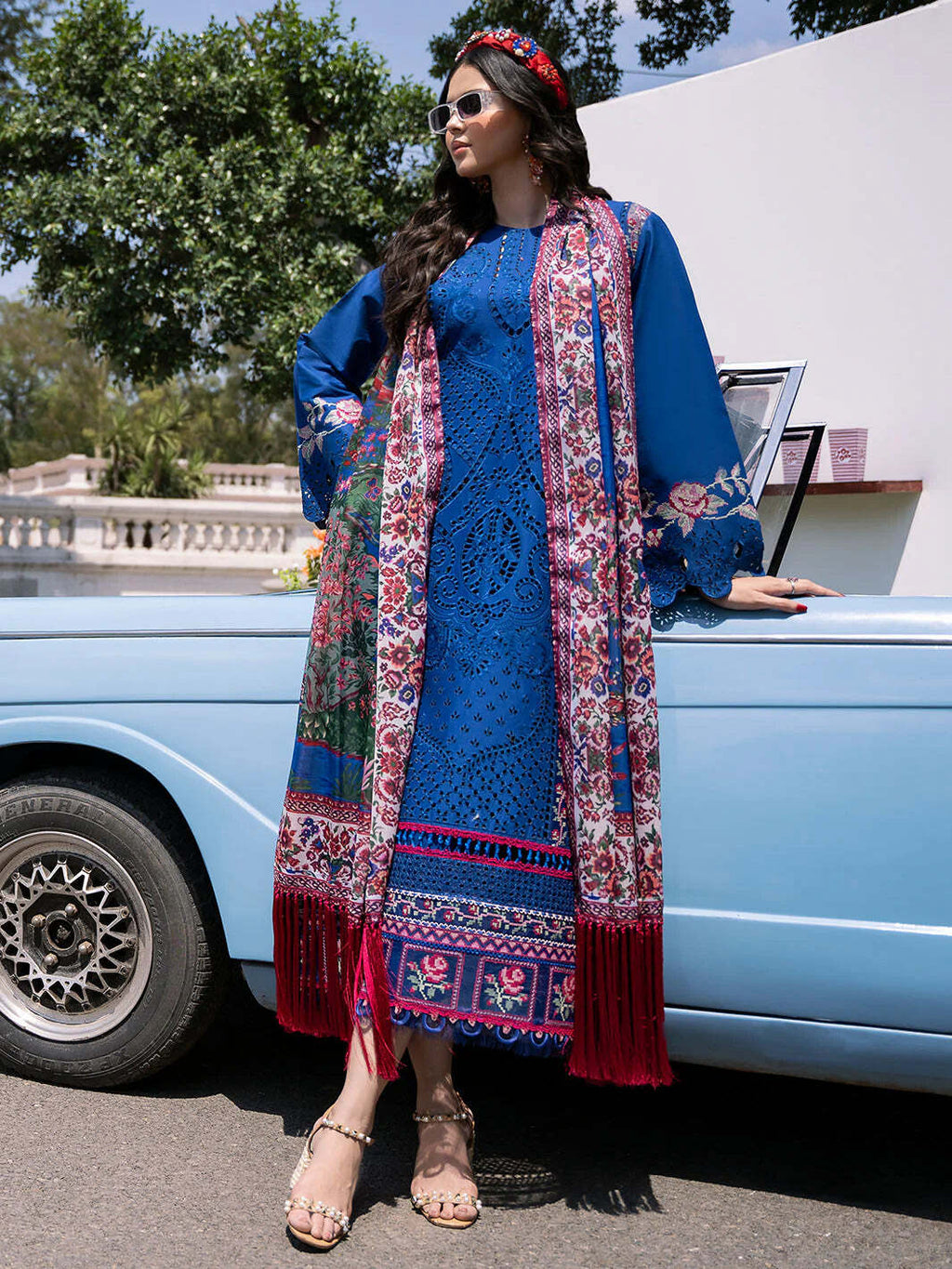 3 Piece Stitched Luxury Embroidered Chikankari Suit - Ready To Wear
