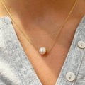 Korean Jewellery Golden Single Pearl Necklace