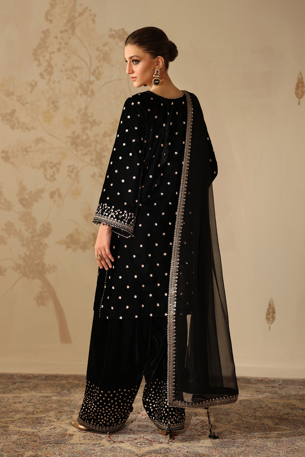3 Piece Stitched Luxury Velvet Suit - Ready To Wear