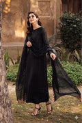 Designer Suit Black Formal Suit Embroidered Chiffon Party Wear 3PC Ready To Wear