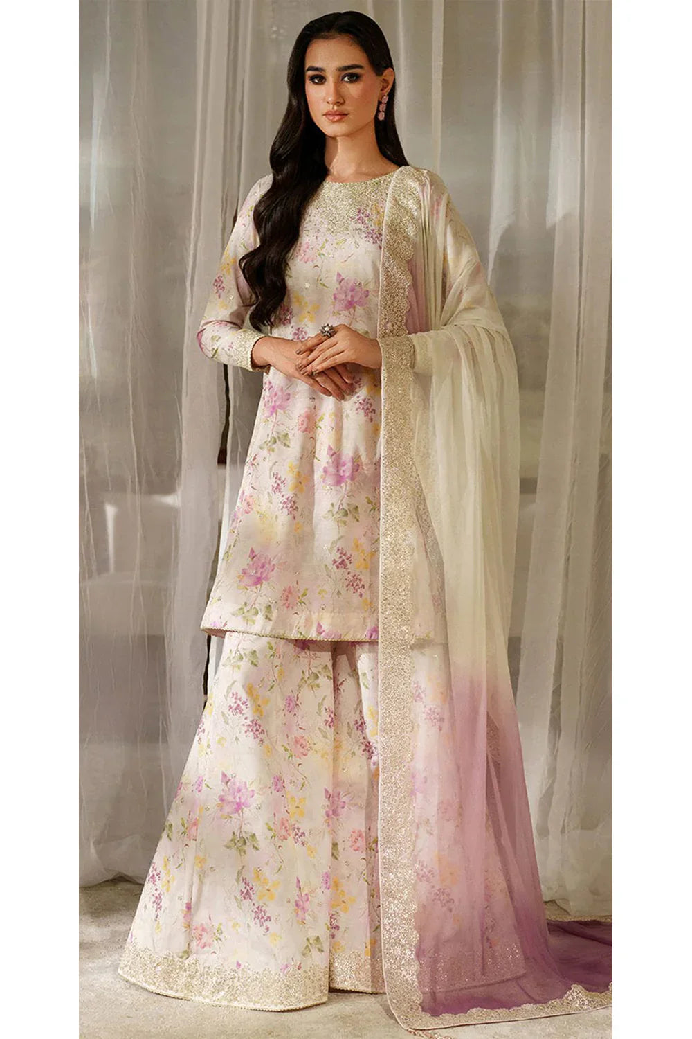 03-Piece Lawn Suit With Embroidery - Ready To Wear
