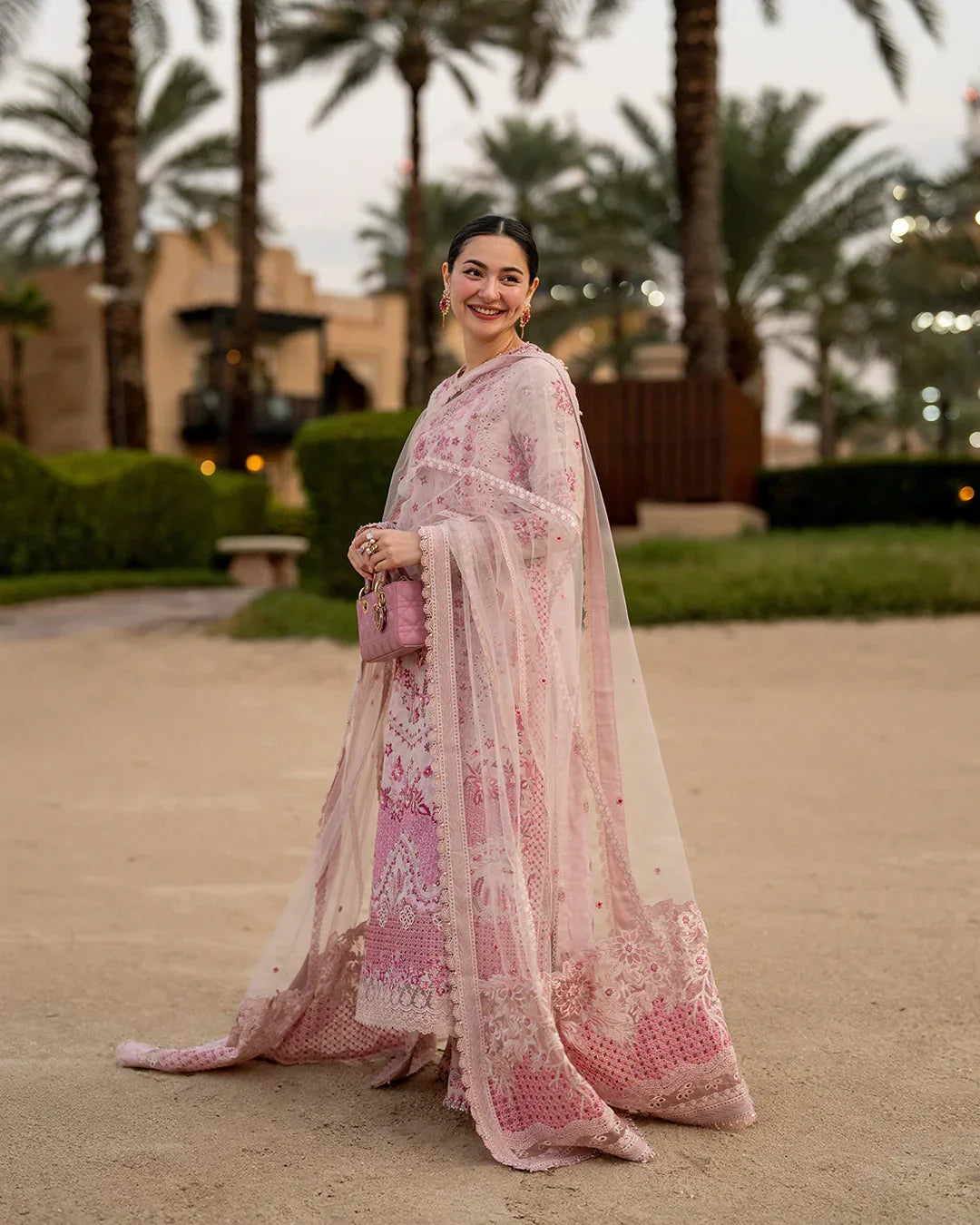 03-Piece Embroidered Lawn Suit With Organza Dupatta | Ready To Wear