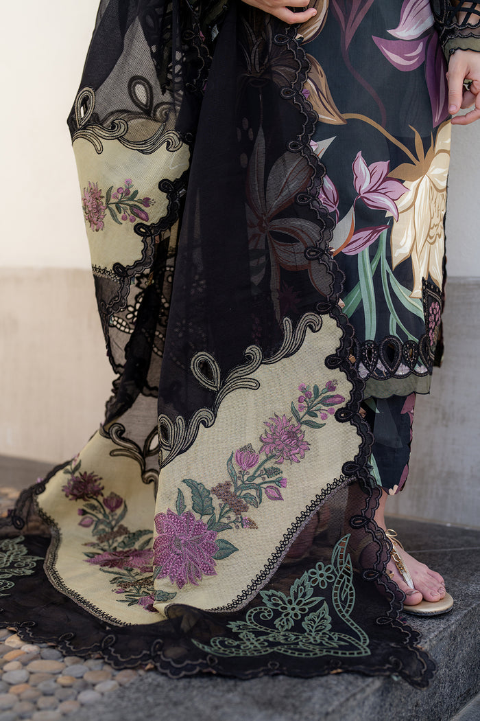 3 Piece Stitched Lawn Suit - Ready To Wear