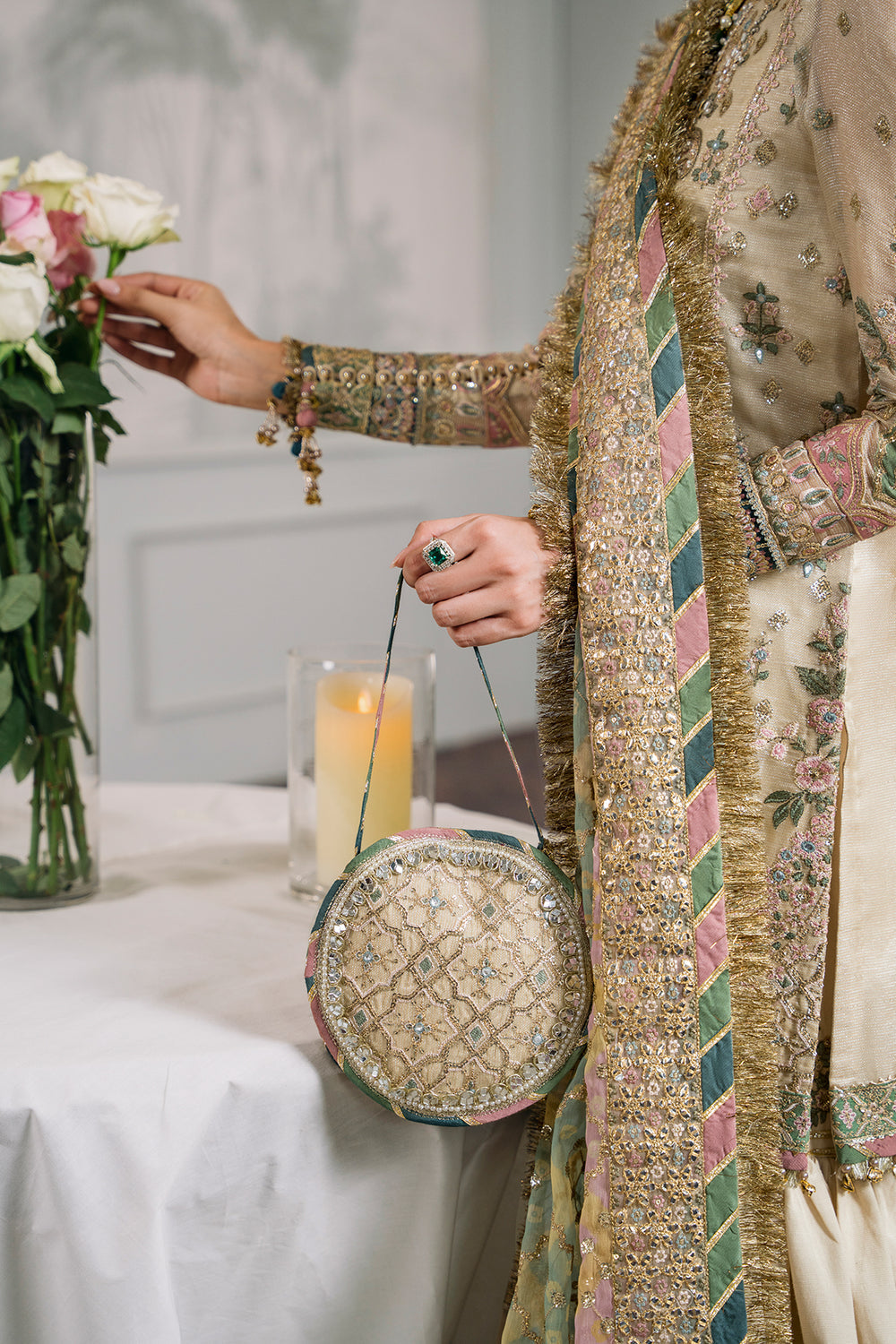 3 Piece Stitched Luxury Embroidered Suit - Ready To Wear