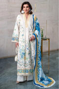 03-Pece Embroidered Lawn Suit With Silk Dupatta | Ready To Wear