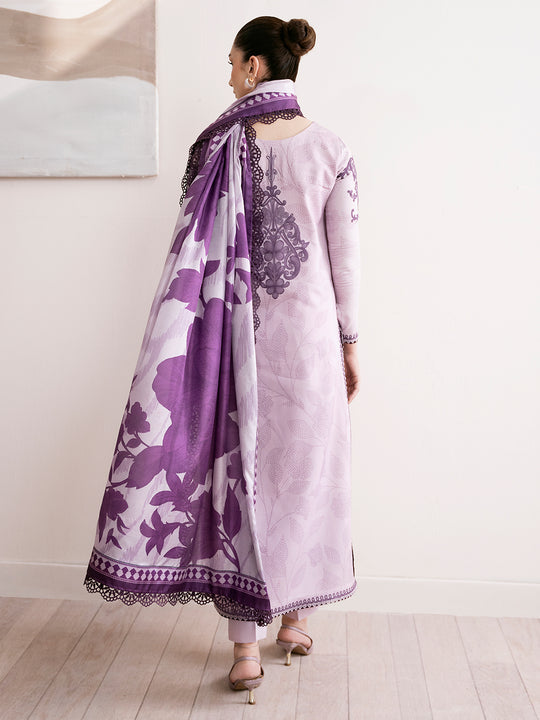 3 Piece Stitched Printed Lawn Suit - Ready To Wear