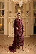 Maroon Majestic - Embroidered Chiffon Suit | Ready To Wear