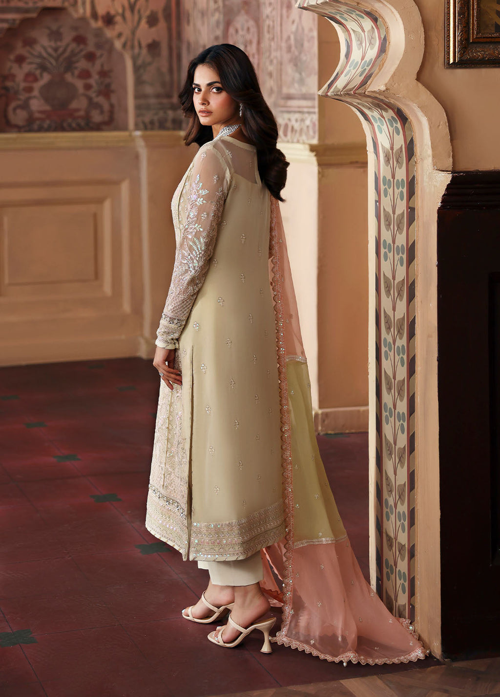 3 Piece Stitched Chiffon Suit - Ready To Wear