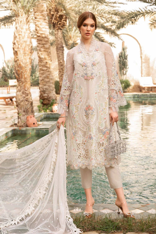 3 Piece Stitched Embroidered Organza Suit - Ready To Wear