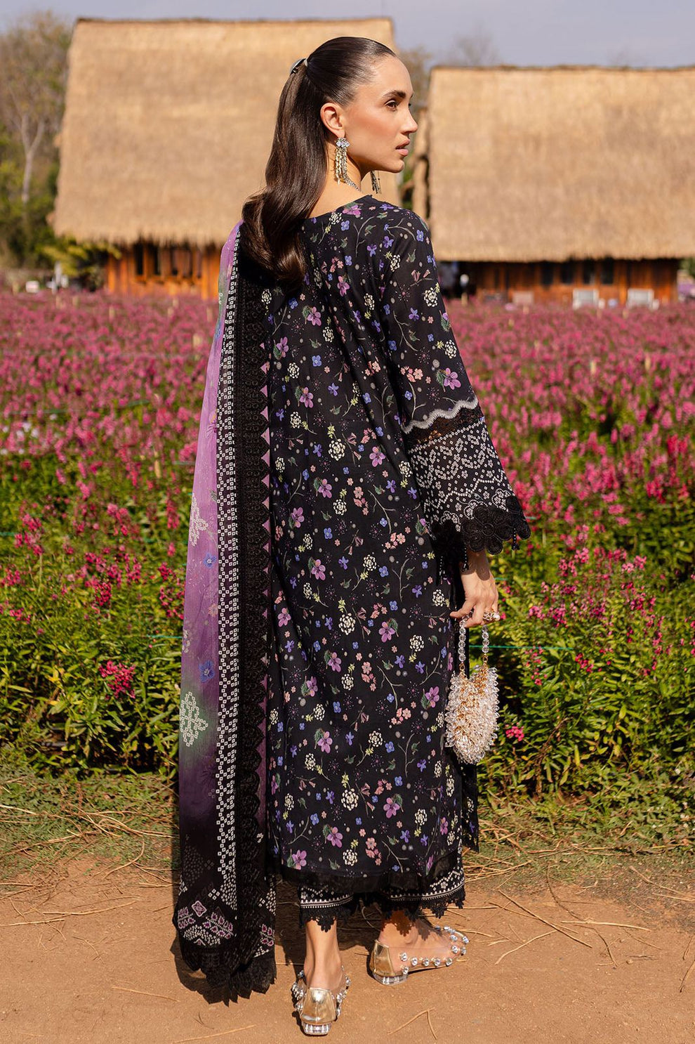 3 Piece Stitched Lawn Suit - Ready To Wear