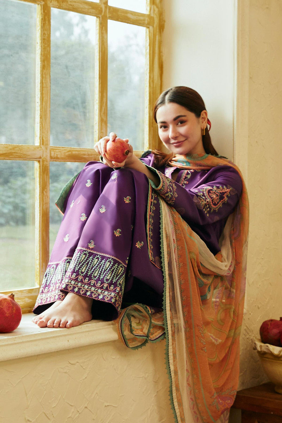 3 Piece Stitched Printed Lawn Suit - Ready To Wear