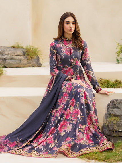 3 Piece Stitched Lawn Suit - Ready To Wear
