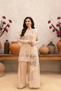 Beige Rose Luxury - Lawn Suit With Organza Dupatta | Ready To Wear