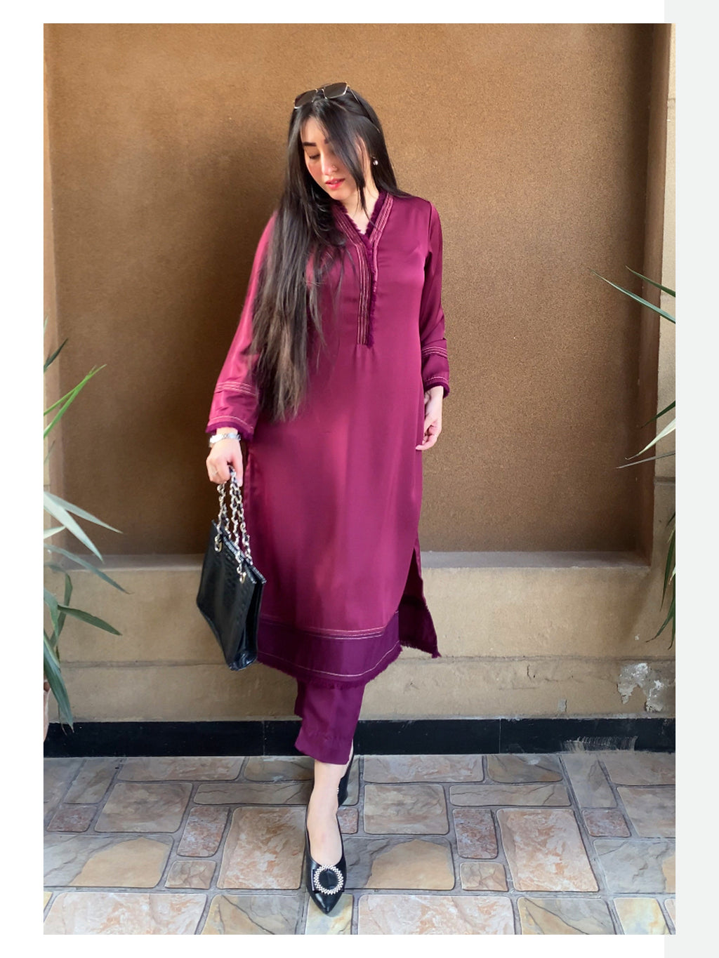 Sajal - Burgundy