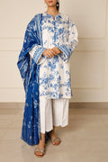 3 Piece Stitched Lawn Suit - Ready To Wear