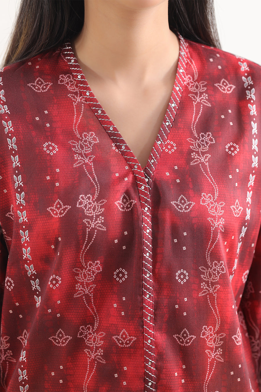 3 Piece Stitched Lawn Suit - Ready To Wear