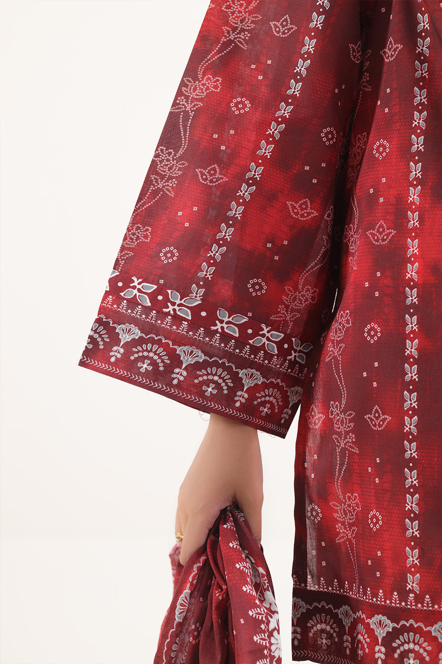 3 Piece Stitched Lawn Suit - Ready To Wear