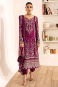 Royal Plum - 3 Piece Embroidered Suit | Ready To Wear