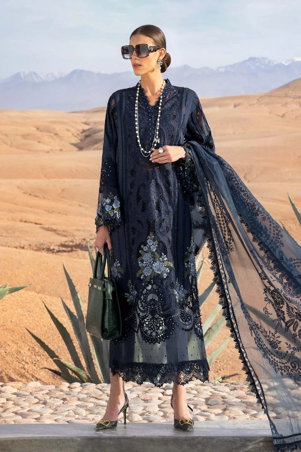 3 Piece Stitched Lawn Embroidery Suit - Ready To Wear