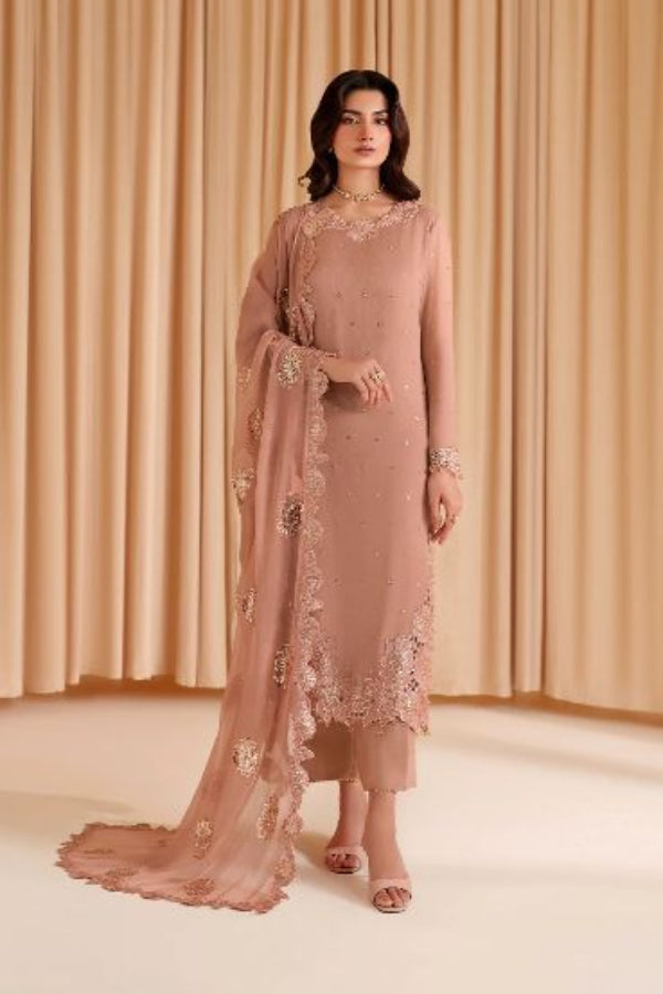 3 Piece Stitched Chiffon Suit - Ready To Wear
