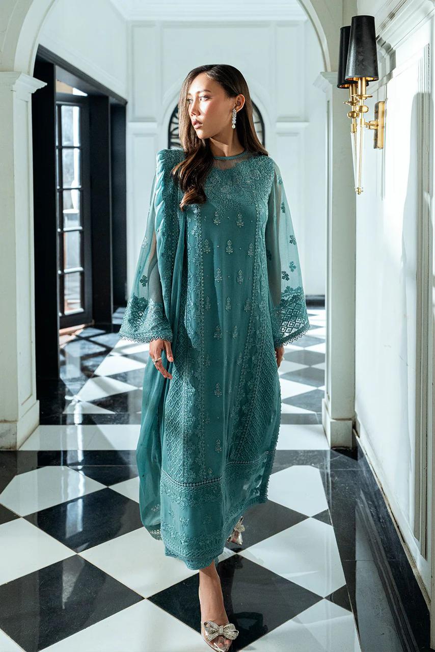 3 Piece Stitched Embroidered Suit - Ready To Wear