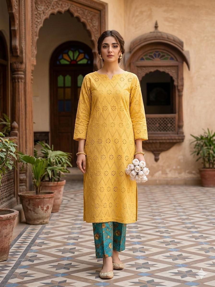 02-Piece Chikankari Lawn Outfit | Ready To Wear