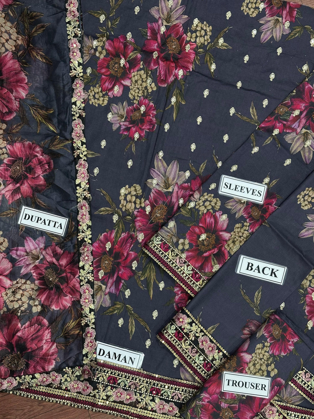 3 Piece Stitched Lawn Suit - Ready To Wear