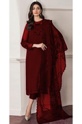03-Piece Chiffon Suit With Embroidery - Ready To Wear