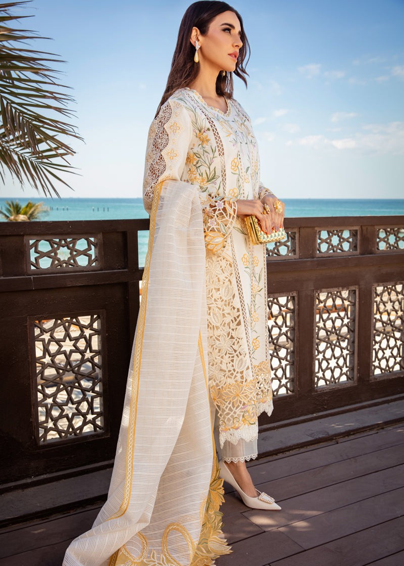 3 Piece Stitched Luxury Lawn Suit - Ready To Wear