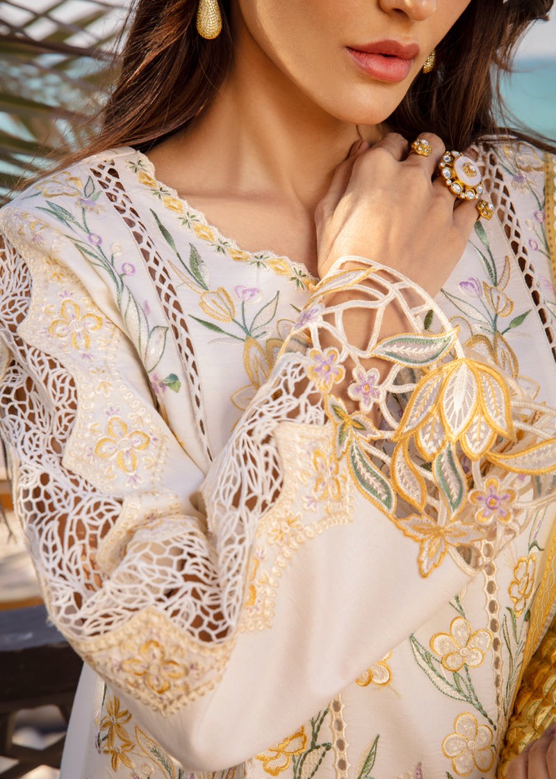 3 Piece Stitched Luxury Lawn Suit - Ready To Wear