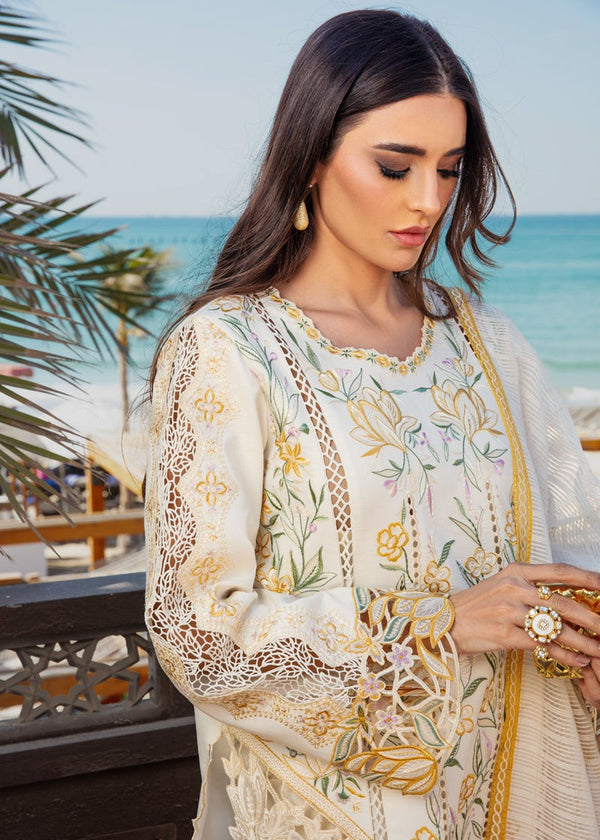 3 Piece Stitched Luxury Lawn Suit - Ready To Wear