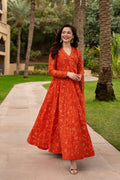 Sunset Coral - 3 Piece Embroidered Suit | Ready To Wear