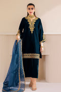 3 Piece Stitched Velvet Suit - Ready To Wear