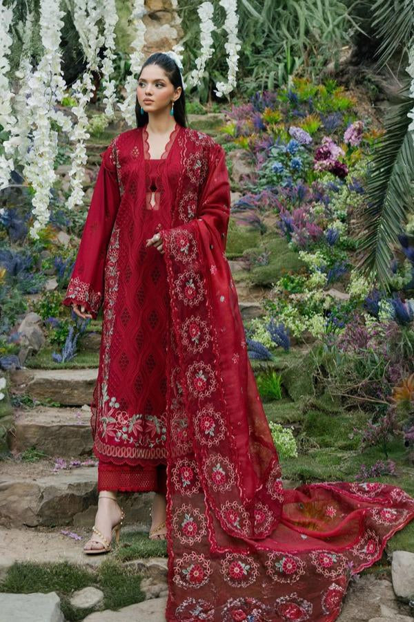 3 Piece Stitched Lawn Suit - Ready To Wear