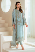 03-Piece Organza Suit With Hand Embellishments Embroidery - Ready To Wear