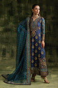 Ink Blue - Embroidered Chiffon Suit | Ready To Wear
